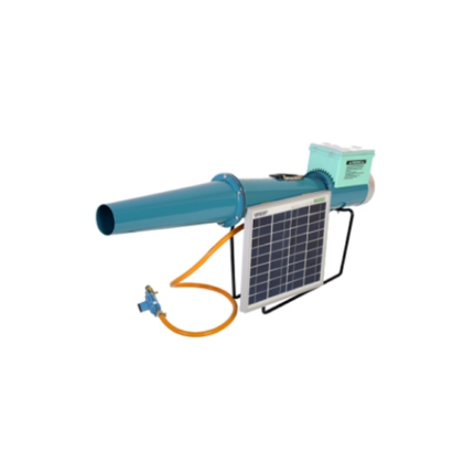 Cañón espanta aves con carga solar